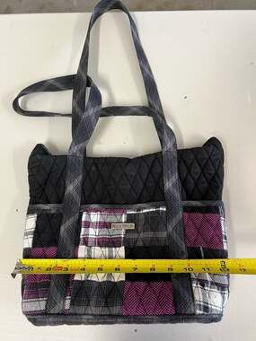 Bella Taylor Quilted Patchwork Tote Bag Black Grey Pink
